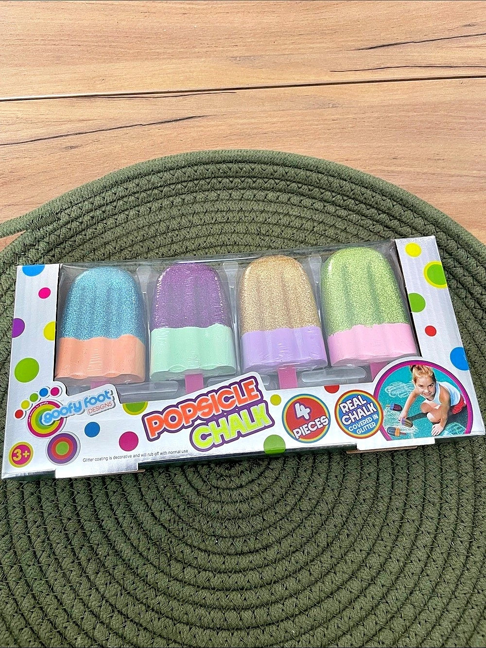 CookyKat Designs Popsicle Chalk 4-Piece Chalk Set Multicolor NWT